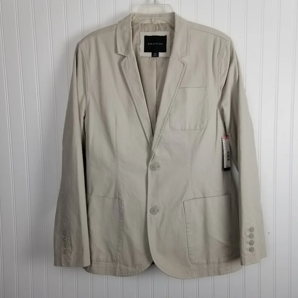 Structure Mens Modern Fit Smart Casual Sport Coat Size Medium Two Button Preppy
